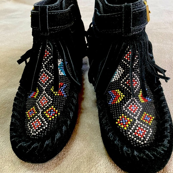 NWOT Ash  Serpico Fringe Womans Wedge Boot - Picture 4 of 10